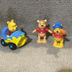Disney Winnie the Pooh pvc figure lot of 3 Honey pot car vehicle